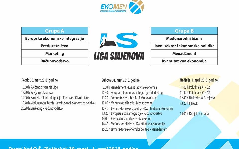Liga smjerova 2018 - agenda